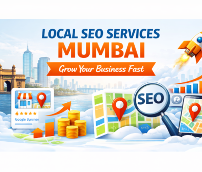 Local SEO services Mumbai illustration showing business growth, Google Maps optimization, and search ranking improvement