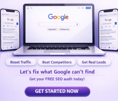 Mumbai SEO Agency banner with bold headline, revenue-driven growth tagline, SEO dashboard on laptop, rising arrow with coin stacks, and target icon symbolizing traffic and lead growth.