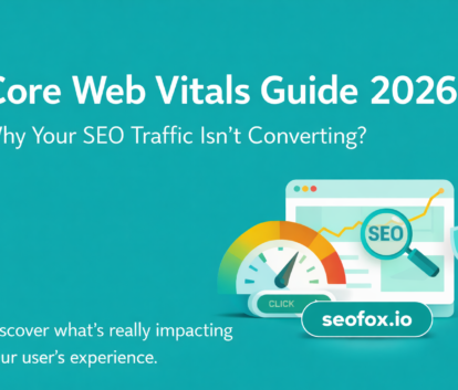 Core Web Vitals guide 2026 showing website performance, SEO speed optimization, and user experience improvements