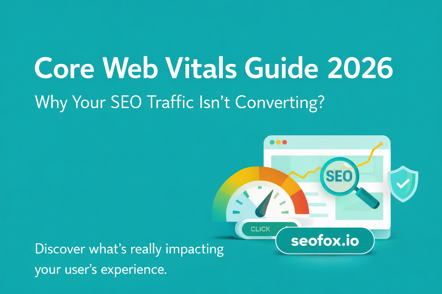 Core Web Vitals guide 2026 showing website performance, SEO speed optimization, and user experience improvements