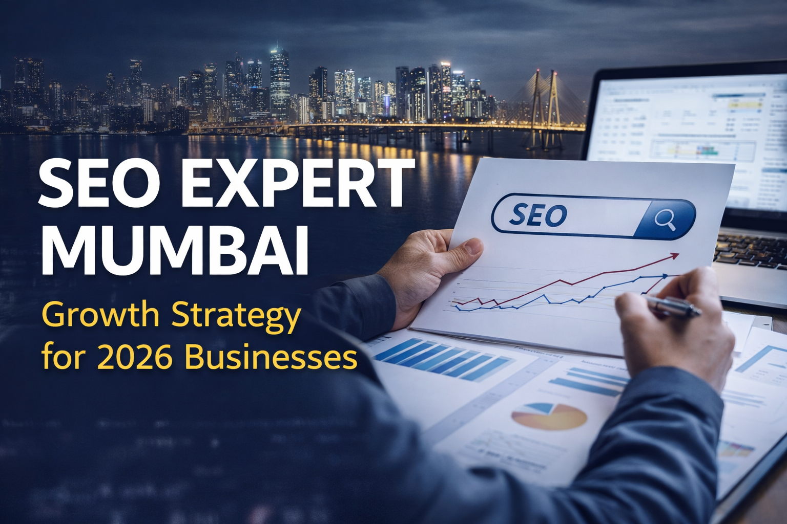 SEO expert Mumbai analyzing website growth strategy and keyword performance for business scaling in 2026