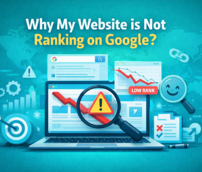 why my website is not ranking on google SEO illustration showing ranking drop and optimization issues