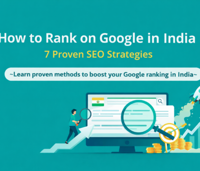 how to rank on google in india SEO strategies illustration showing website ranking growth and search performance