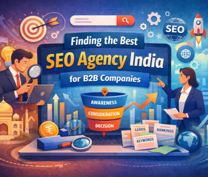 SEO agency India strategy for B2B companies with funnel and growth metrics