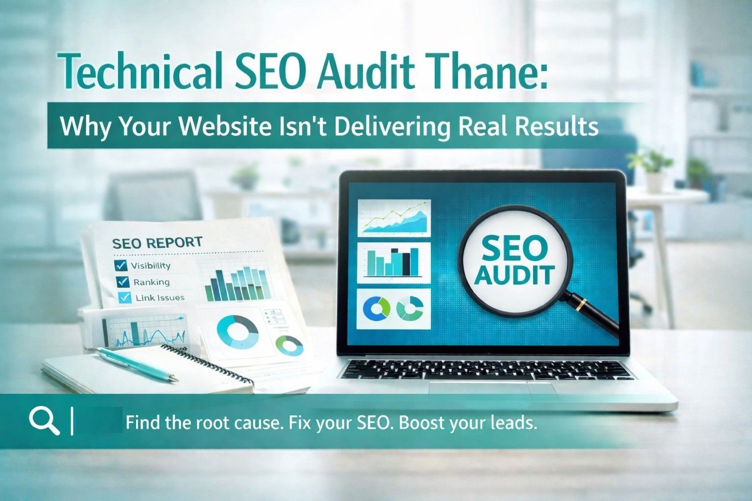 Technical SEO audit dashboard showing website performance analysis, SEO reports, and optimization insights to improve rankings and conversions