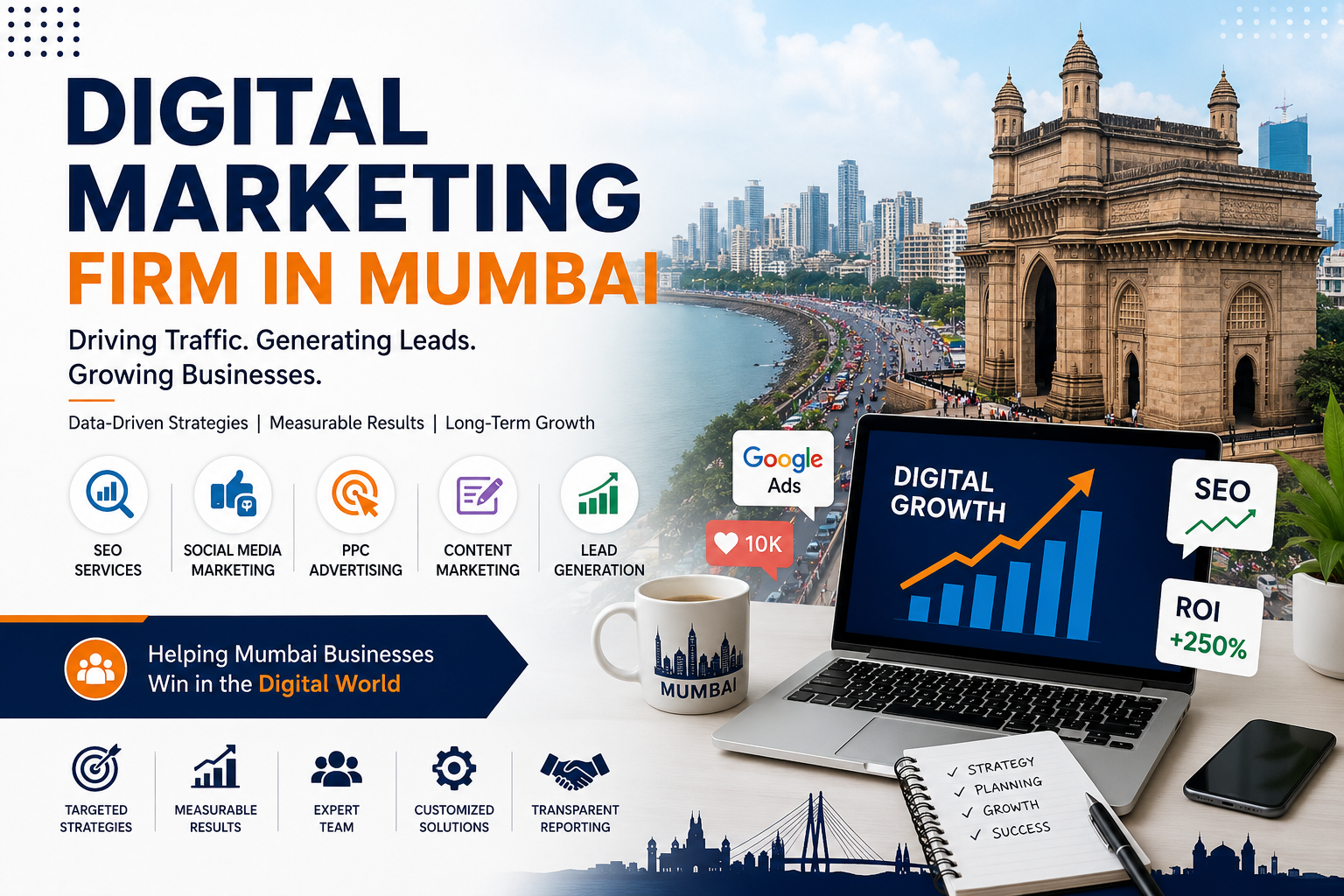 Professional digital marketing firm in Mumbai providing SEO, social media marketing, PPC advertising, and online business growth solutions.