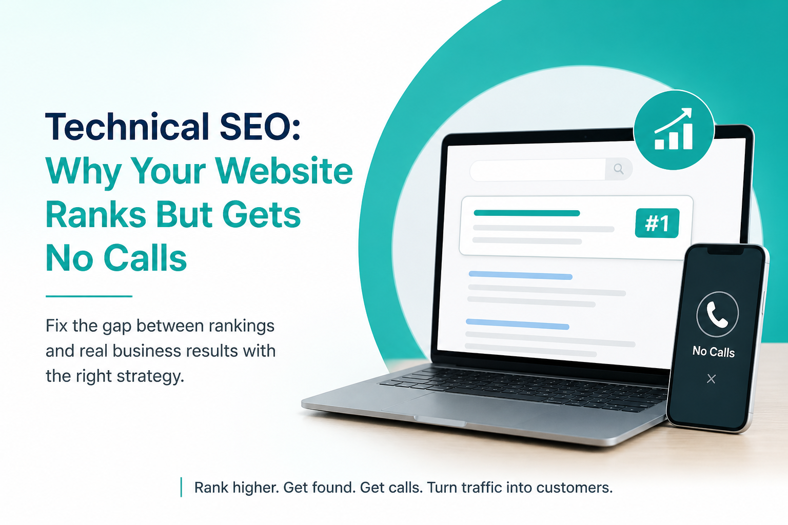 technical seo concept showing website rankings but no calls or inquiries