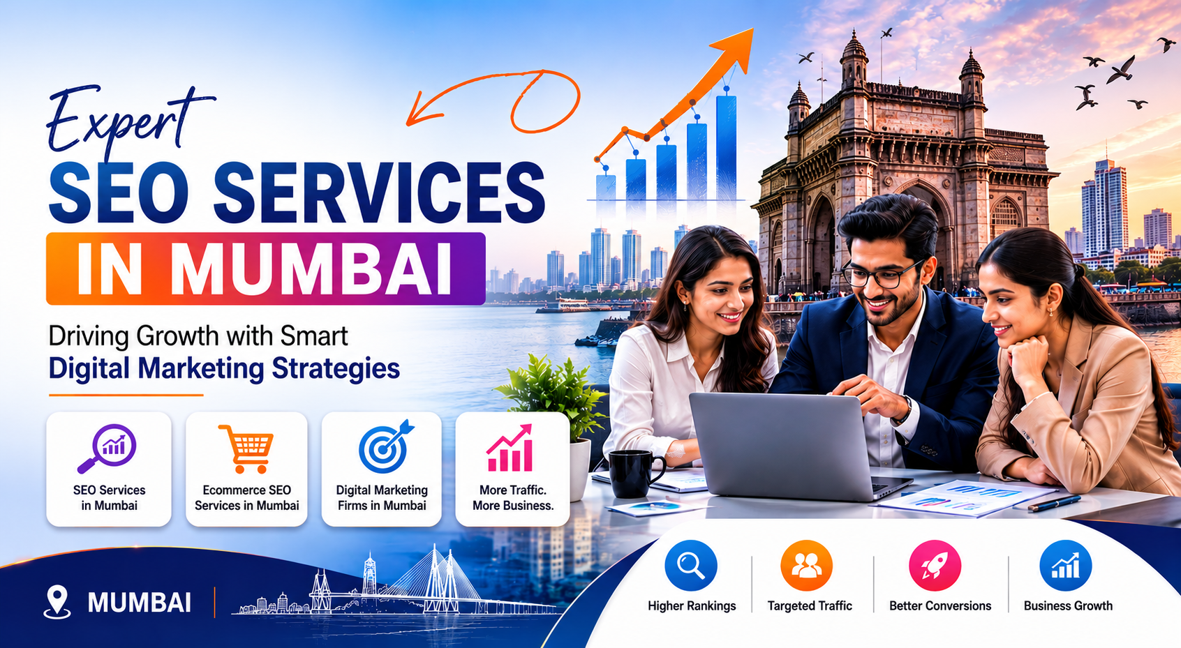 Professional SEO services in Mumbai helping businesses improve search rankings and online visibility.