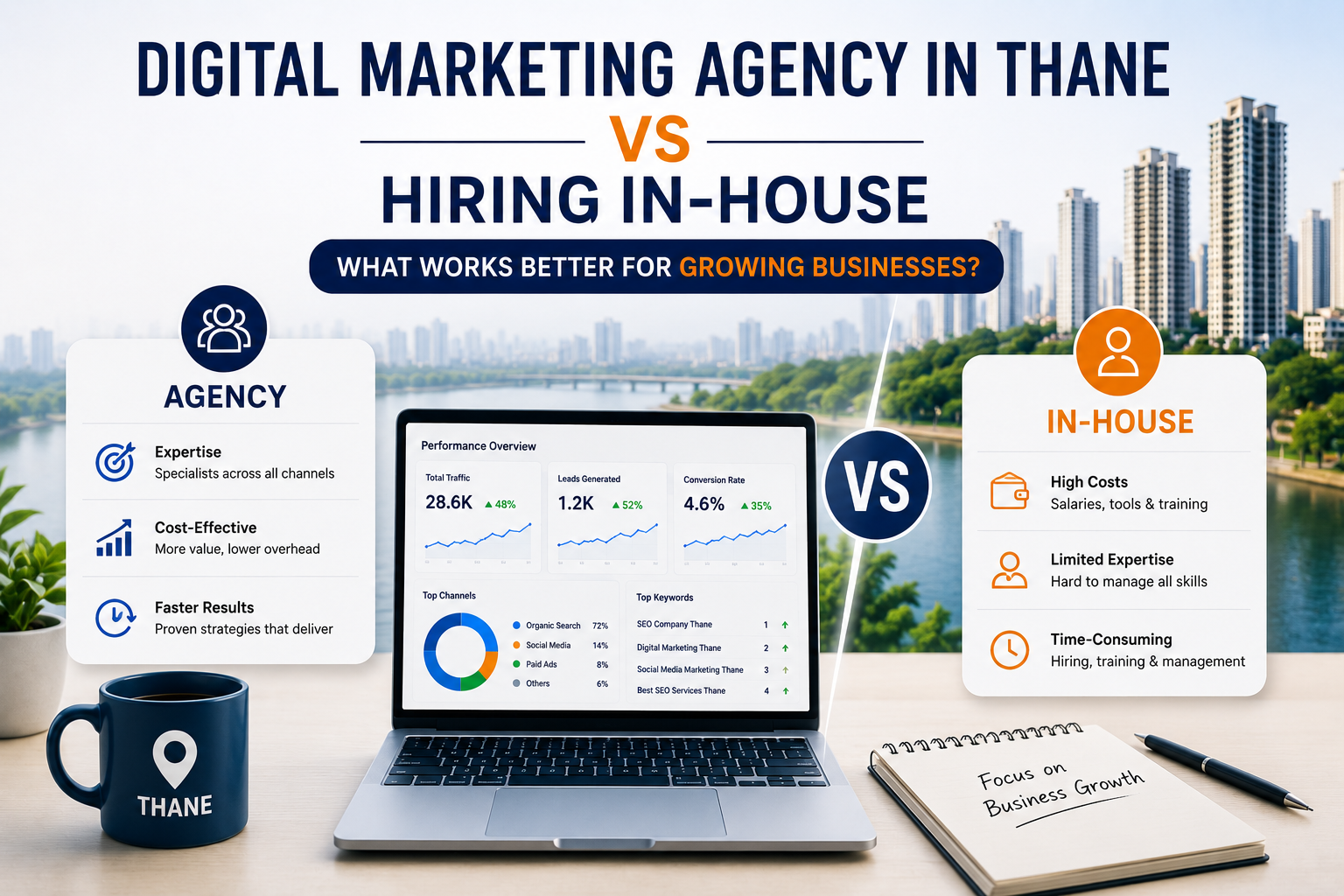 Digital Marketing Agency Thane compared with an in-house marketing team for business growth