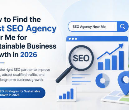 Best SEO Agency Near Me for Sustainable Business Growth in 2026 featuring SEO analytics, local search optimization, website ranking improvement, and business growth strategy.
